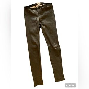 HELMUT LANG sexy Leather pants size 6 gray. Bit stretched but decent condition